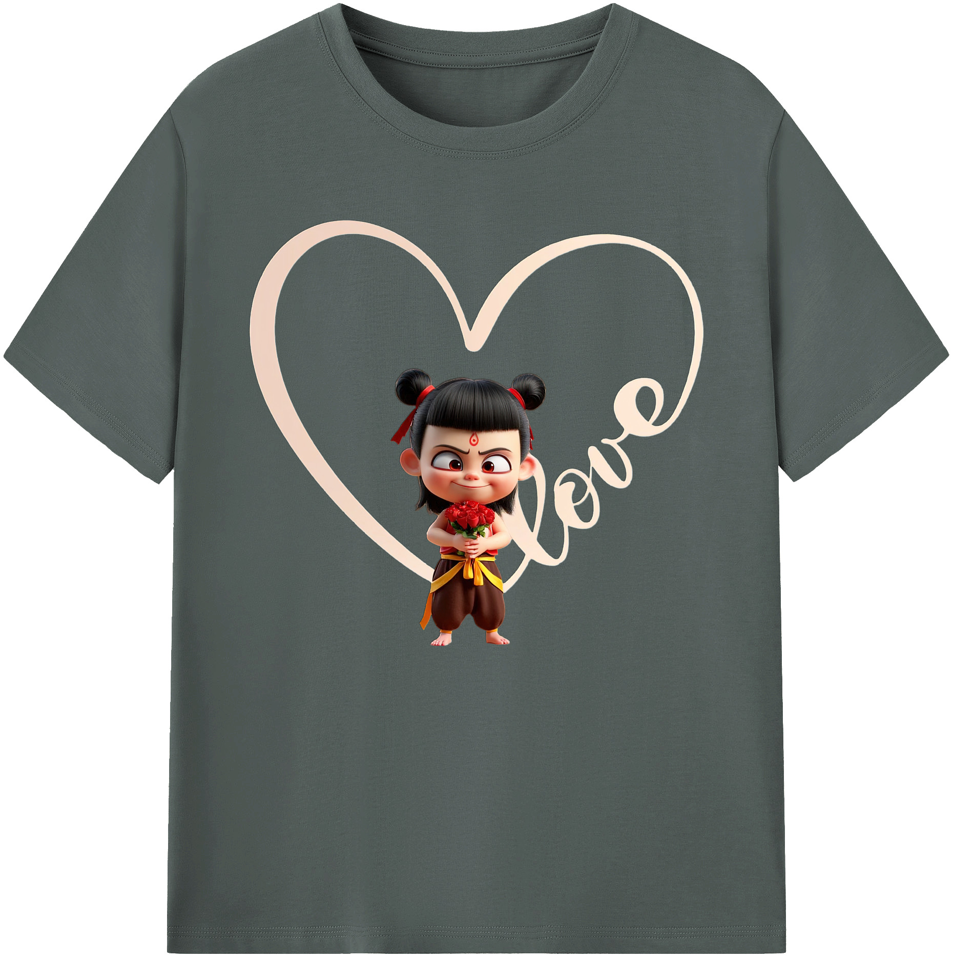 （画像用） Ne Zha 2 ナタ 魔童の大暴れ 綿100％ メンズ半袖Tシャツ｜肌触りやわらか＆通気性
